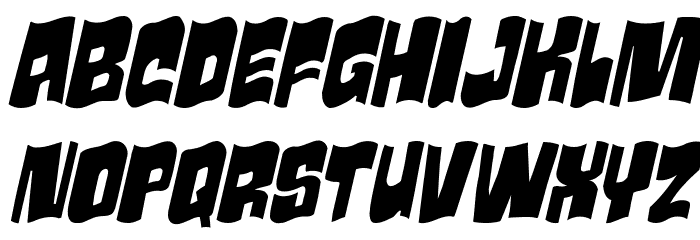 Movie Monster Wavy 2 Italic Font LOWERCASE