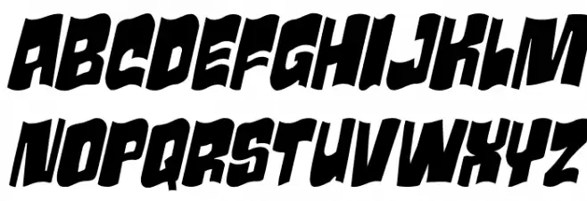 Movie Monster Wavy 2 Italic Caratteri MINUSCOLO
