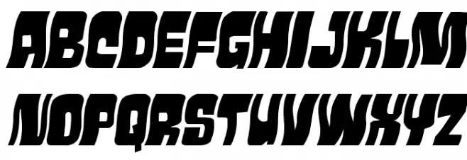 Movie Monster Wavy Italic 字体 大写