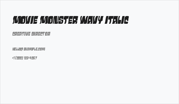Movie Monster Wavy Italic Business Card