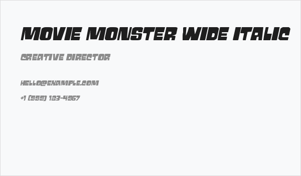 Movie Monster Wide Italic Business Card