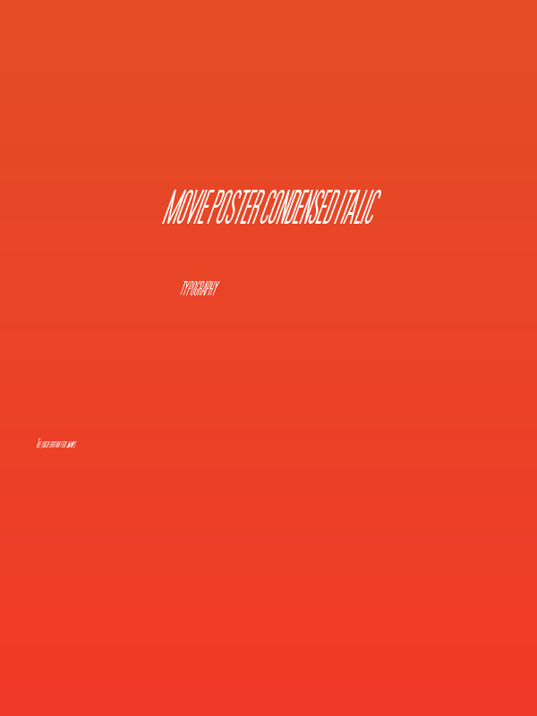 Movie Poster Condensed Italic Poster
