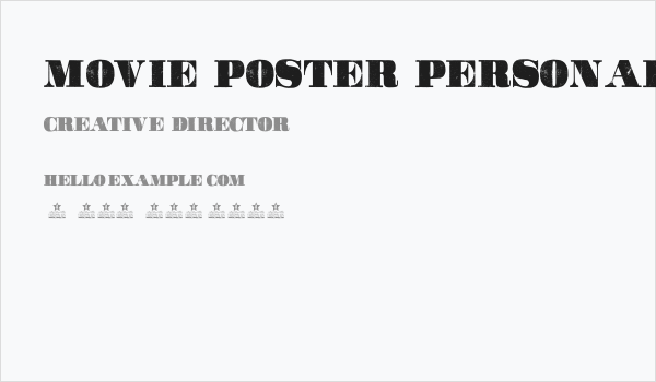 Movie Poster Personal Use  Business Card