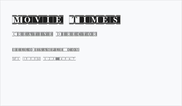 Movie Times Business Card