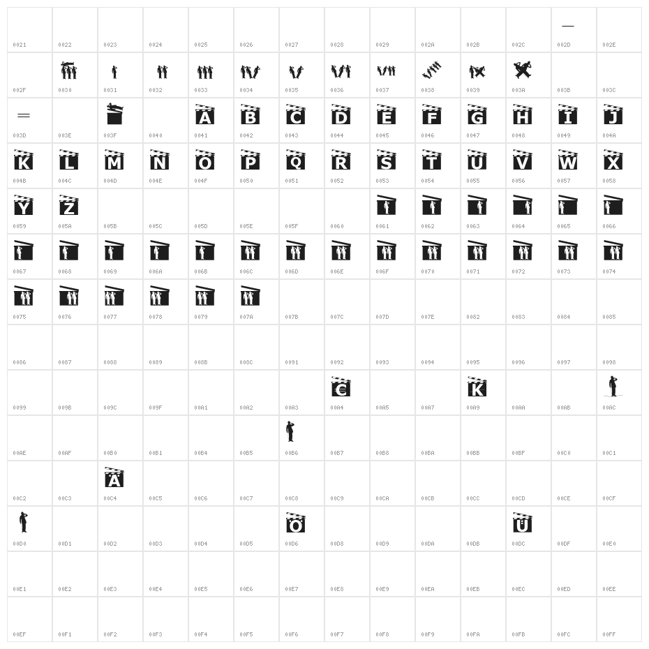 Movieboards Character Map