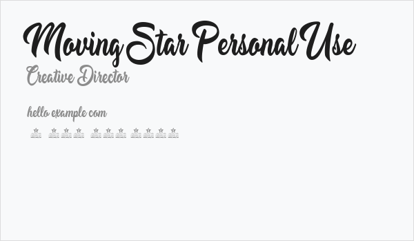 Moving Star Personal Use  Business Card