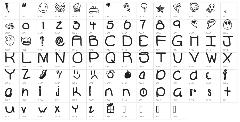 MovingOn Character Map