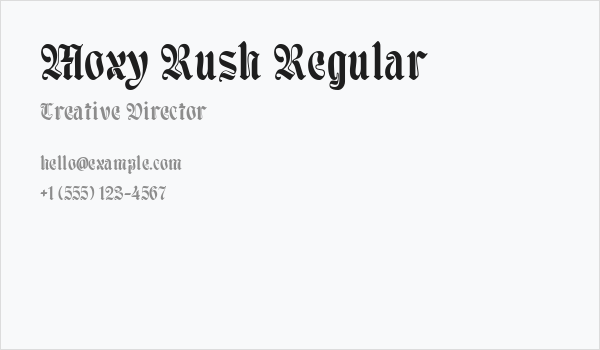Moxy Rush Regular Business Card