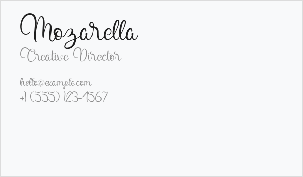 Mozarella Business Card