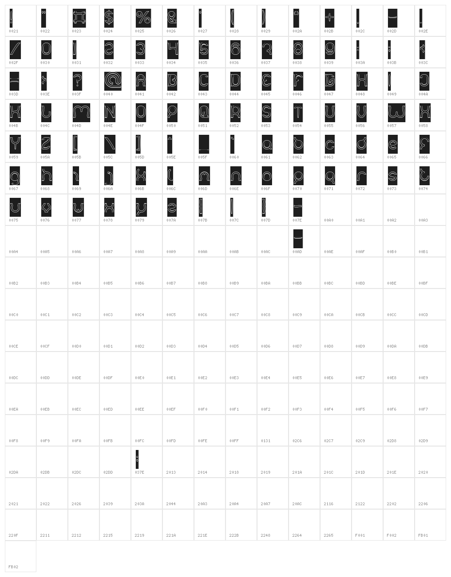 Mozzie-Hollow-Inverse Character Map