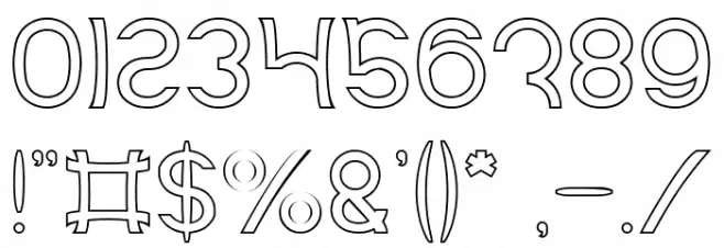 Mozzie-Hollow Font OTHER CHARS