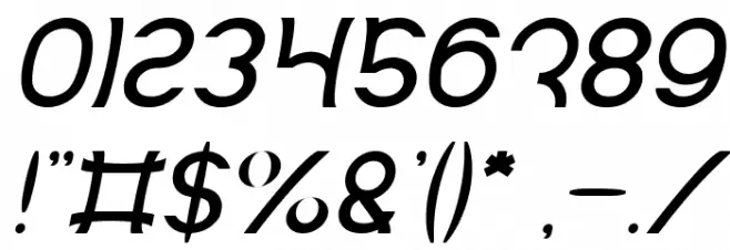 Mozzie Italic Font OTHER CHARS
