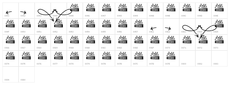 mOskU AlternativeRegular Character Map