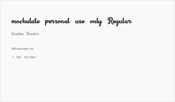 mochalate personal use only Regular Business Card