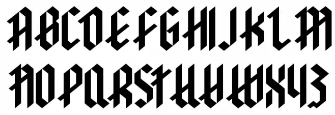 modern goth フォント 大文字