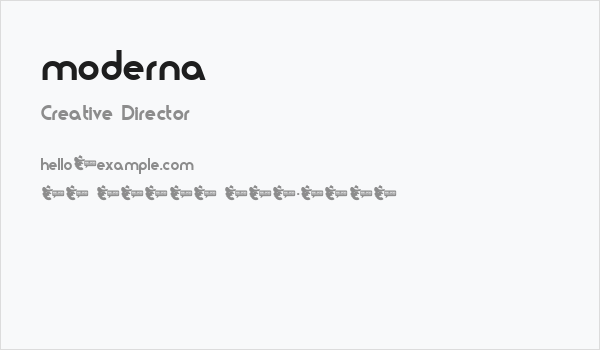 moderna Business Card