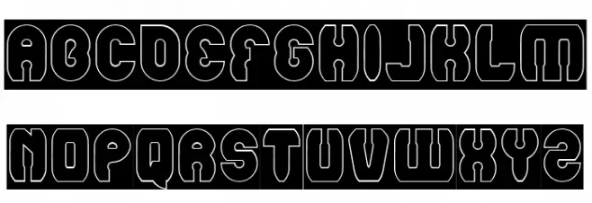mohr-Hollow-Inverse Font UPPERCASE