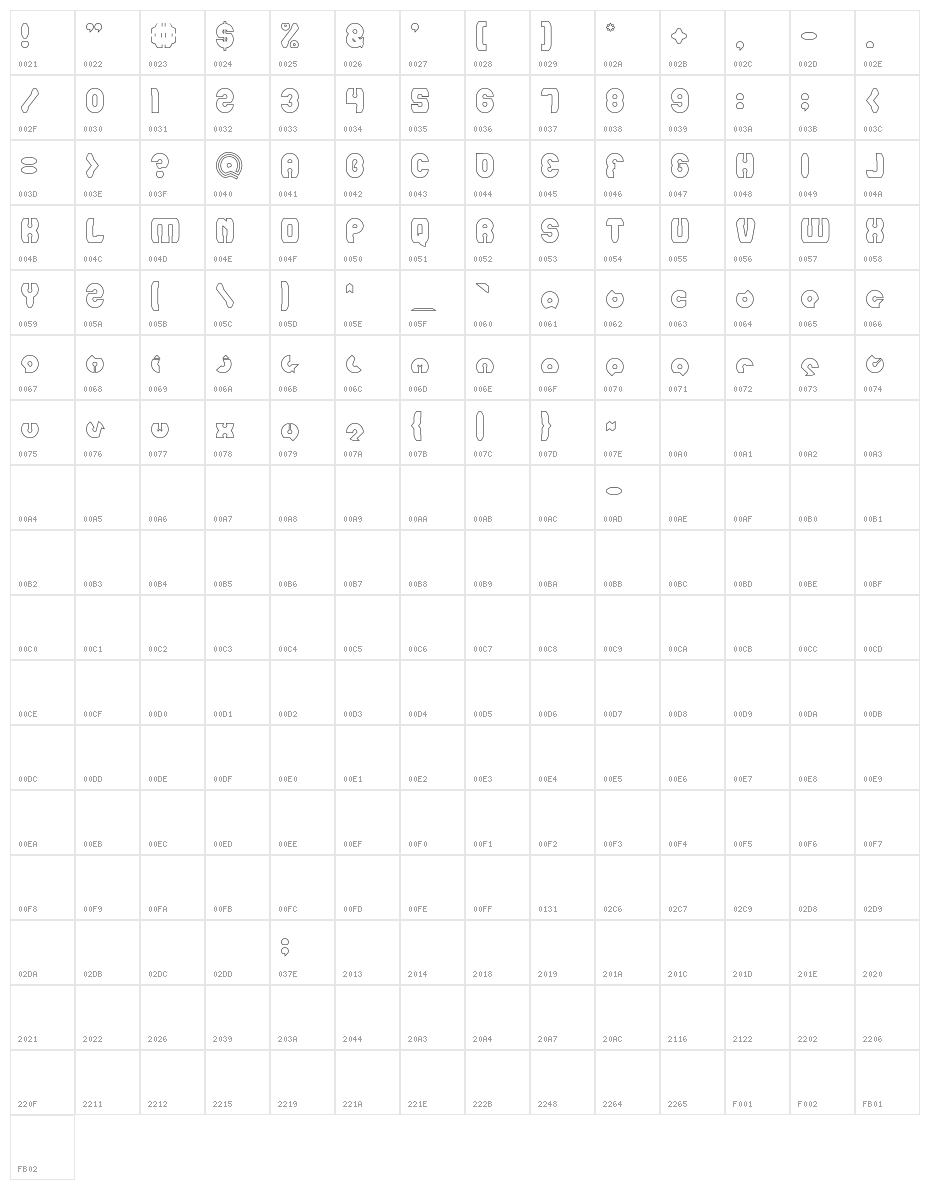 mohr-Hollow Character Map