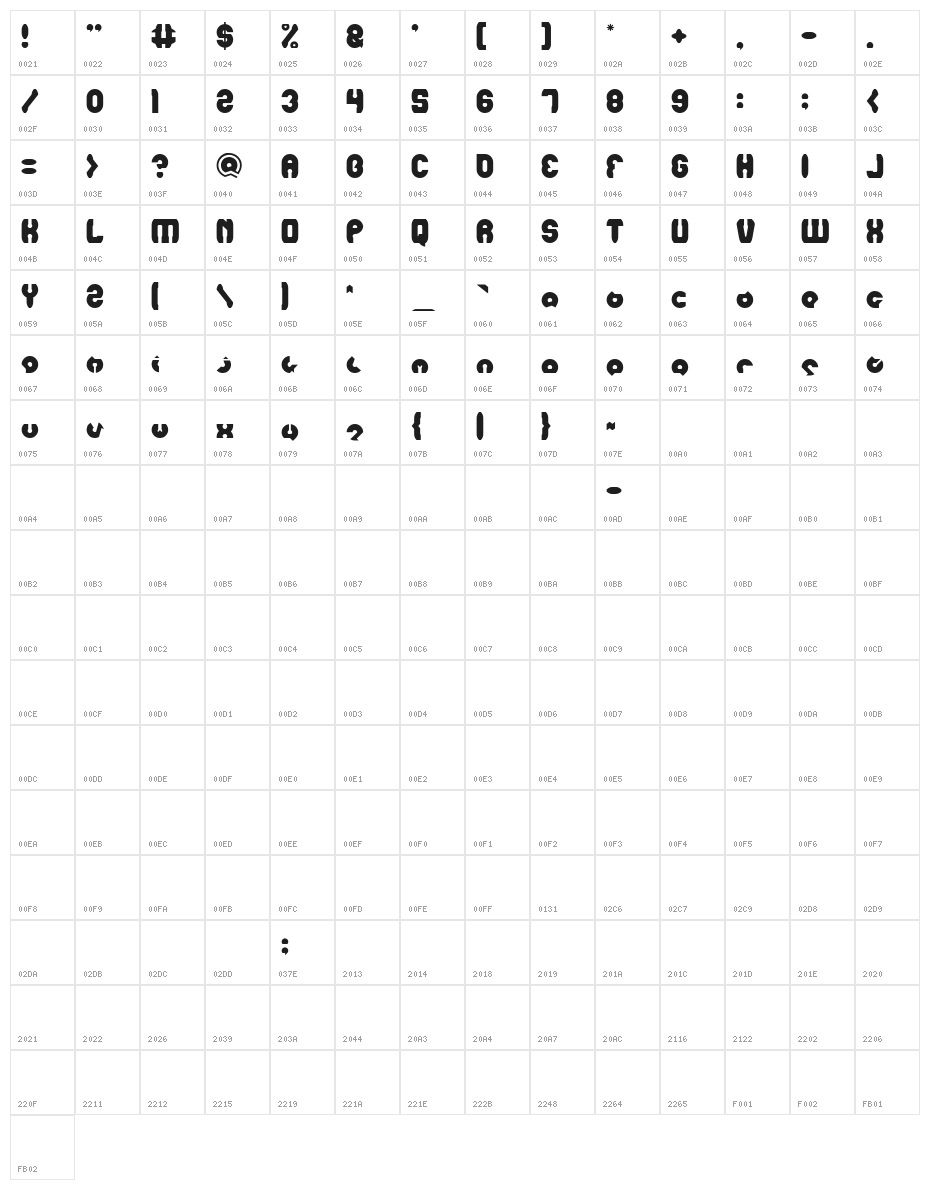 mohr-Light Character Map