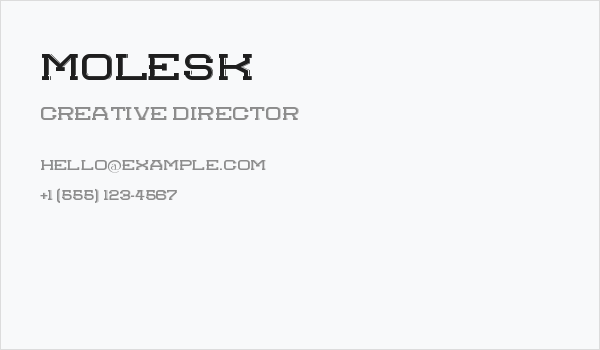 molesk Business Card