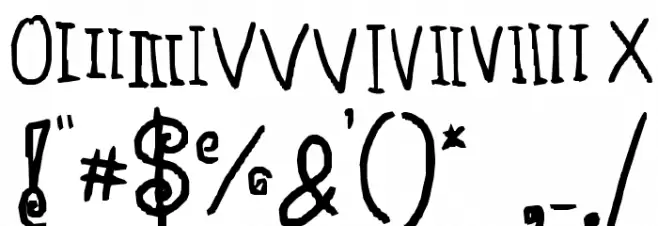 molls writing 3 Font OTHER CHARS