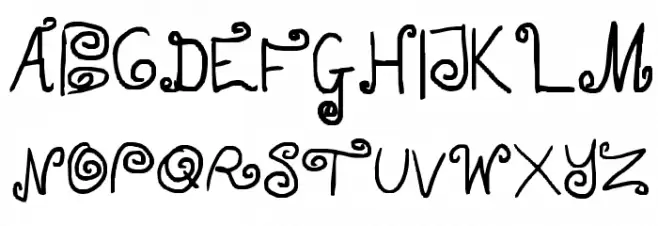 molls writing 3 Font UPPERCASE