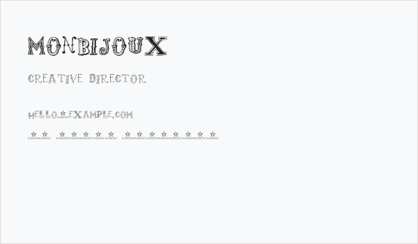monbijoux Business Card