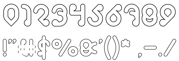 monica-Hollow Font OTHER CHARS