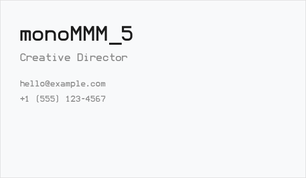 monoMMM_5 Business Card