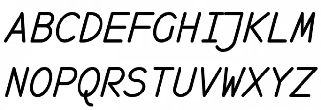 monofur italic Schriftart Groß