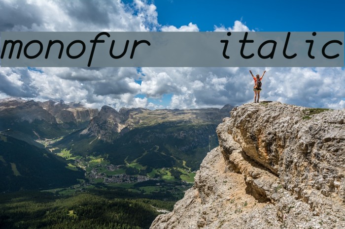 monofur italic Fonte examples