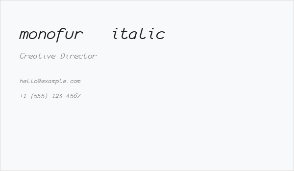 monofur   italic Business Card