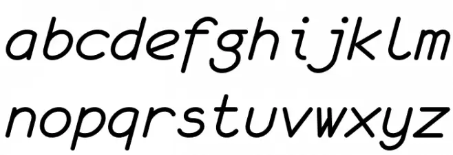 monofur italic Font LOWERCASE