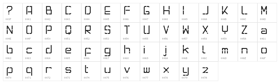 monolight Character Map