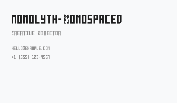 monolyth-Monospaced Business Card