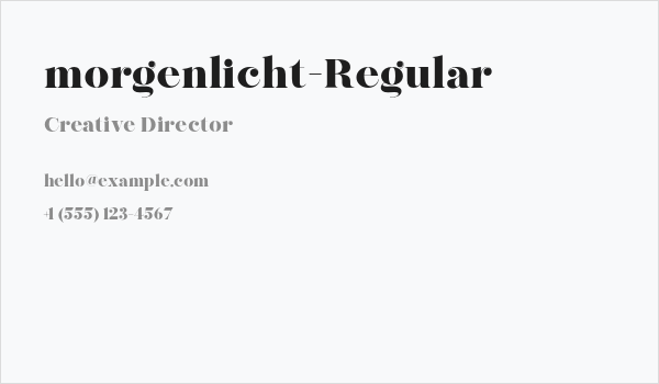 morgenlicht-Regular Business Card