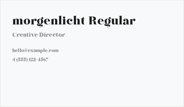 morgenlicht Regular Business Card