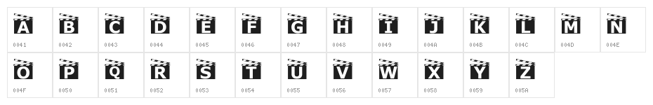 movieboard Character Map