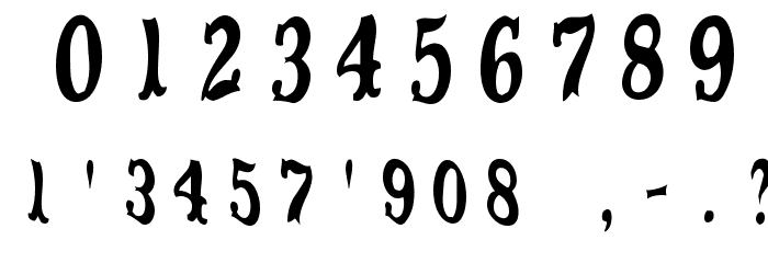 movieola titletype Font OTHER CHARS
