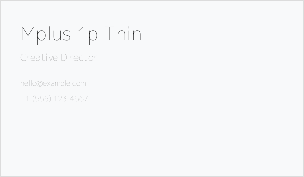 Mplus 1p Thin Business Card
