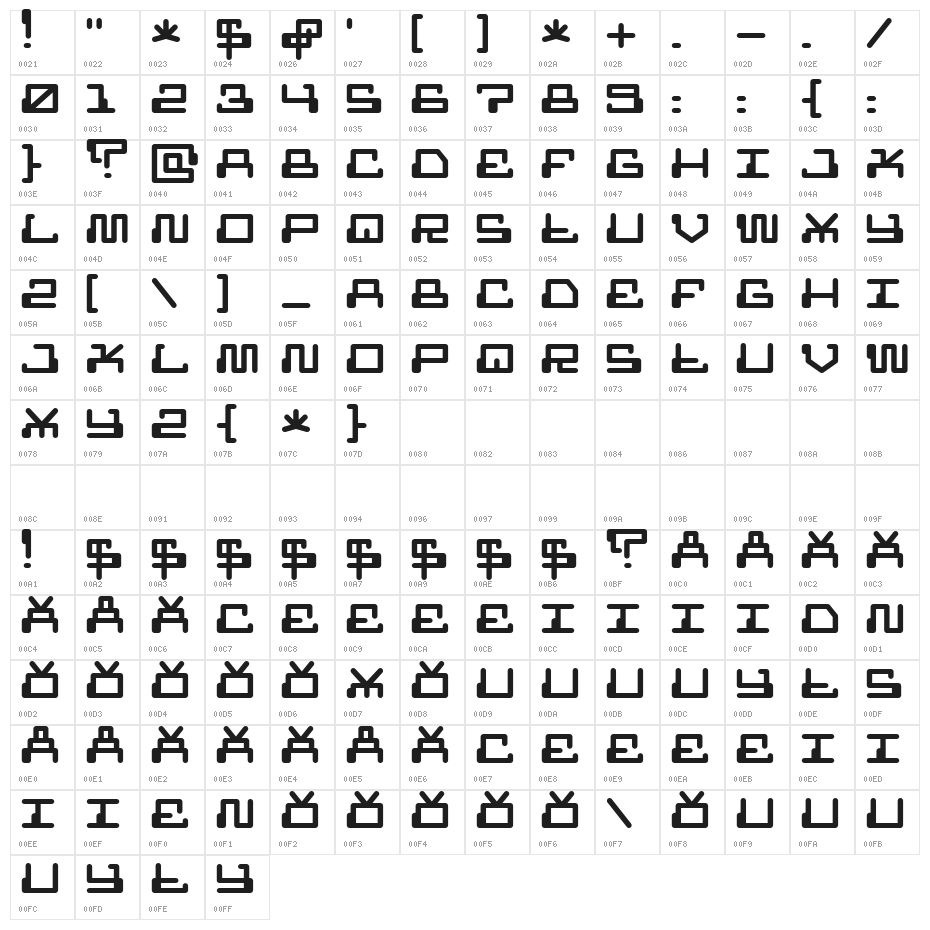 MR FUGLESANG CLEAN Character Map