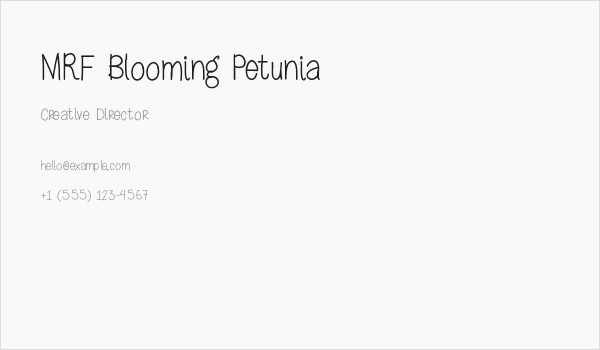 MRF Blooming Petunia Business Card