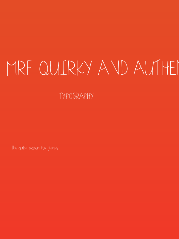MRF quirky and authentic hand font demo Poster
