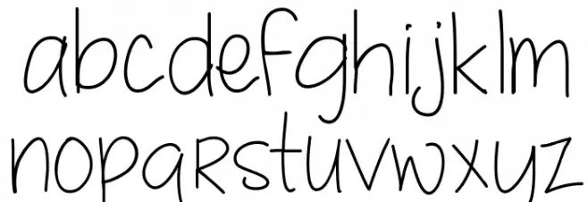 MRF quirky and authentic hand font demo Schriftart Kleinbuchstaben