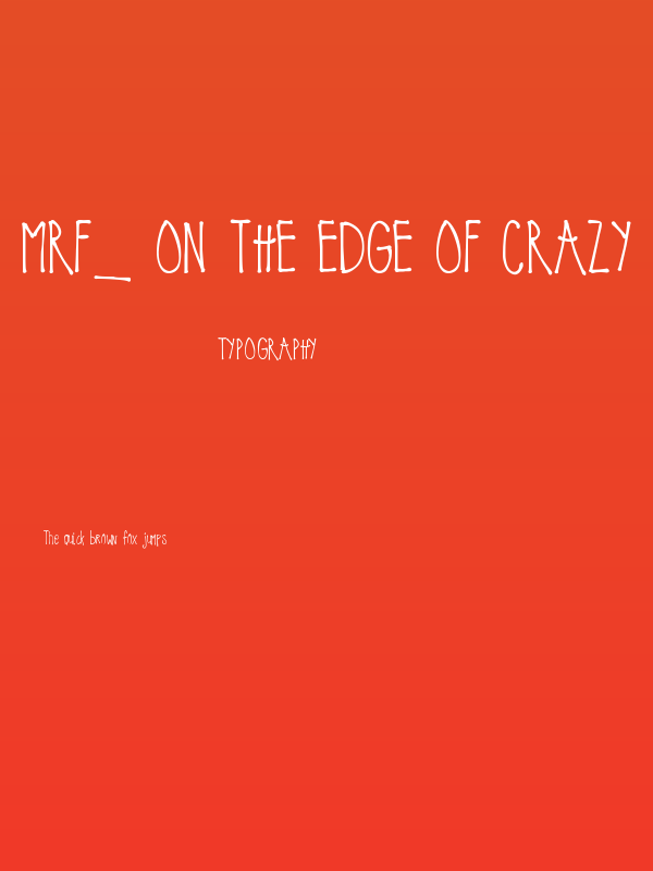 MRF_ On the Edge of Crazy Poster