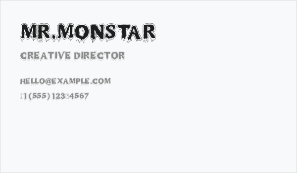 MR.MONSTAR Business Card