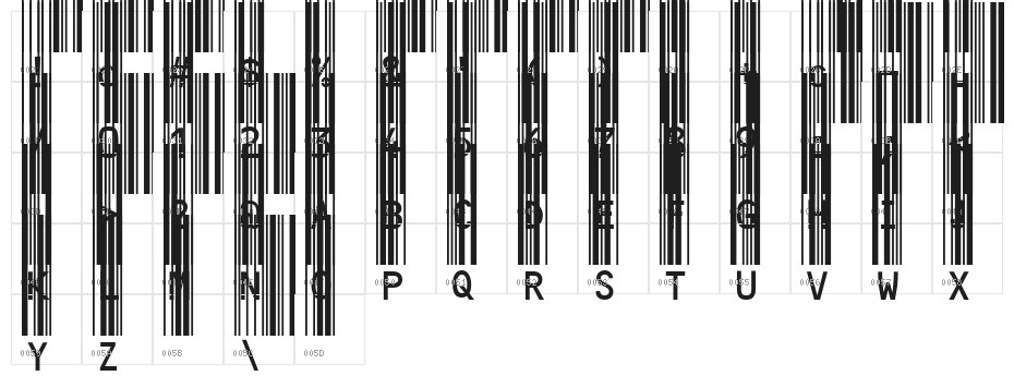 MRV Code39extMA Character Map