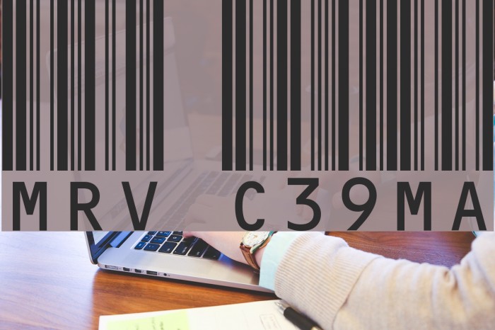 MRV Code39extMA Font examples