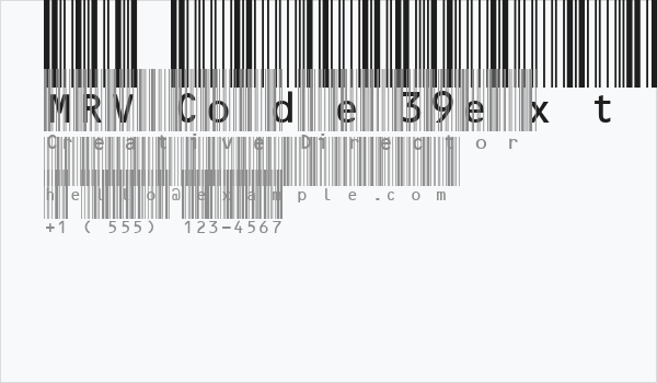 MRV Code39extMA Business Card