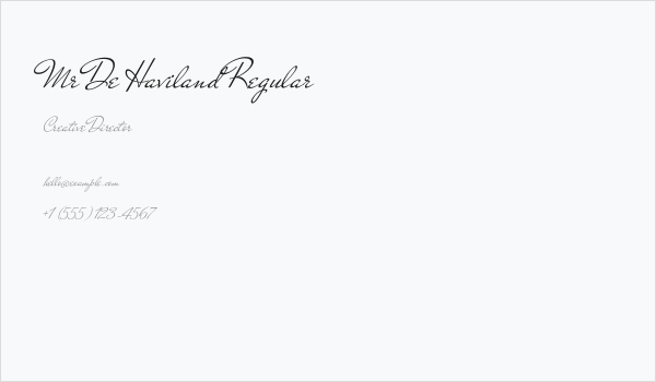 Mr De Haviland Regular Business Card